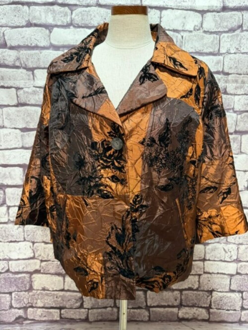 Susan Graver Bronze, Brown & Black Fully Lined Jacket Size 2X